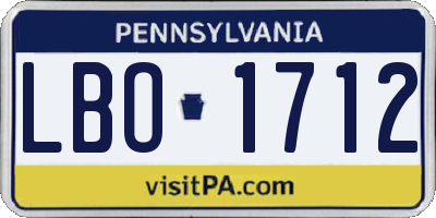 PA license plate LBO1712