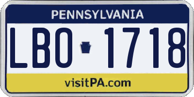 PA license plate LBO1718