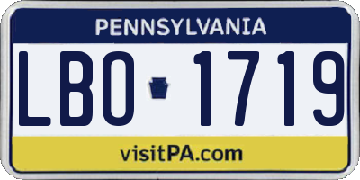 PA license plate LBO1719
