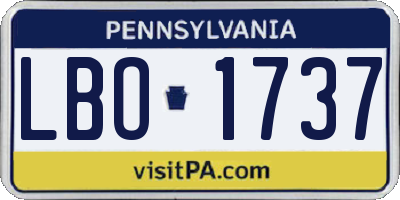 PA license plate LBO1737