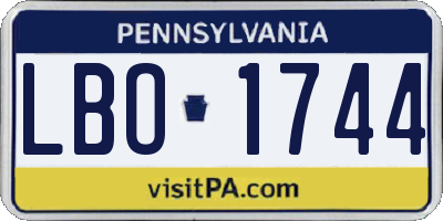 PA license plate LBO1744