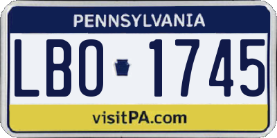 PA license plate LBO1745