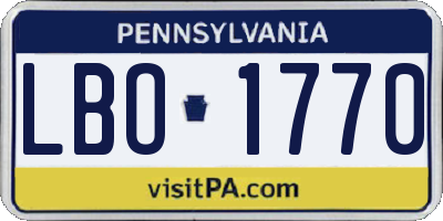 PA license plate LBO1770