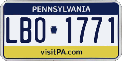 PA license plate LBO1771