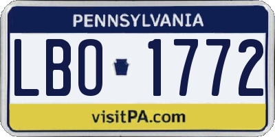 PA license plate LBO1772