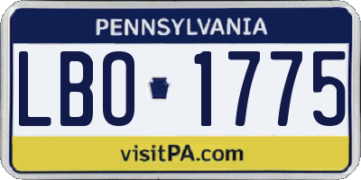 PA license plate LBO1775