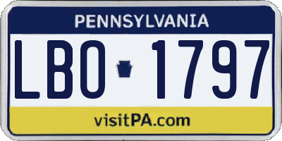 PA license plate LBO1797