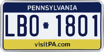 PA license plate LBO1801