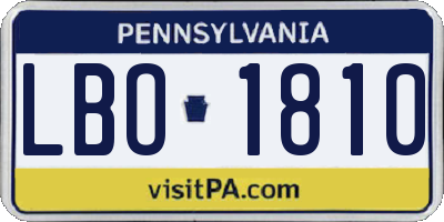 PA license plate LBO1810