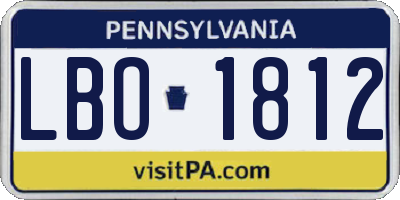 PA license plate LBO1812
