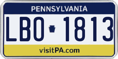 PA license plate LBO1813