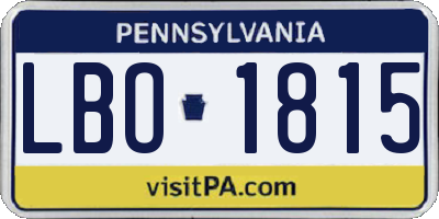 PA license plate LBO1815