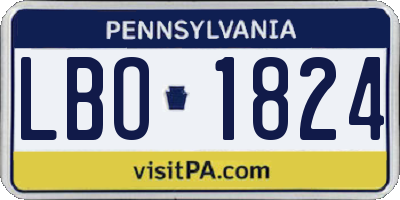 PA license plate LBO1824