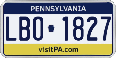 PA license plate LBO1827