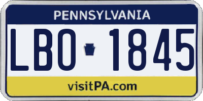 PA license plate LBO1845
