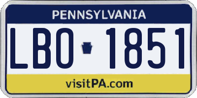 PA license plate LBO1851