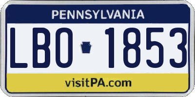 PA license plate LBO1853