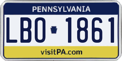 PA license plate LBO1861