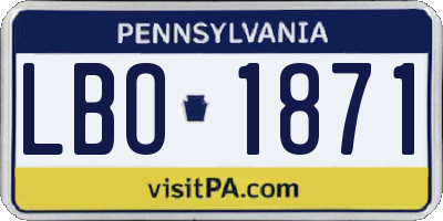 PA license plate LBO1871