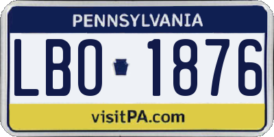 PA license plate LBO1876