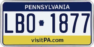 PA license plate LBO1877