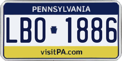 PA license plate LBO1886