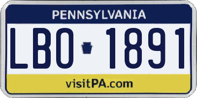 PA license plate LBO1891