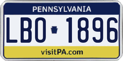 PA license plate LBO1896