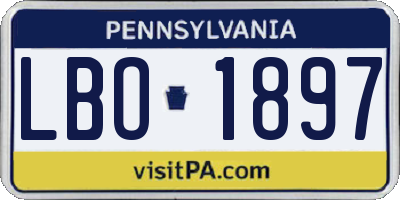 PA license plate LBO1897