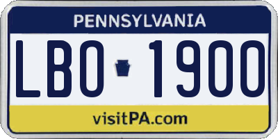 PA license plate LBO1900