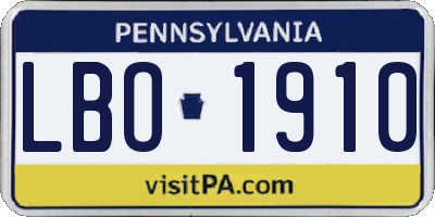 PA license plate LBO1910
