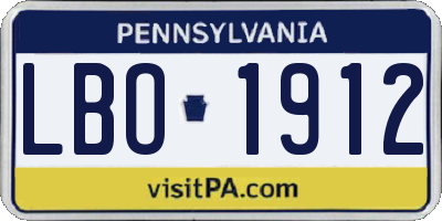 PA license plate LBO1912