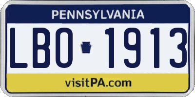 PA license plate LBO1913
