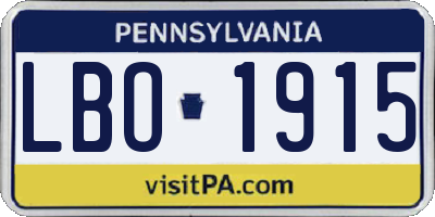 PA license plate LBO1915