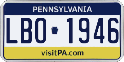 PA license plate LBO1946