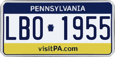 PA license plate LBO1955