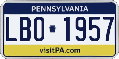 PA license plate LBO1957