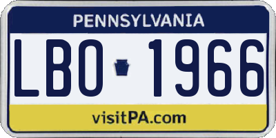 PA license plate LBO1966