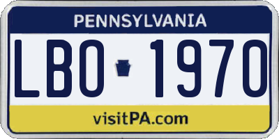 PA license plate LBO1970