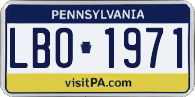 PA license plate LBO1971