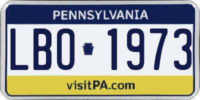PA license plate LBO1973