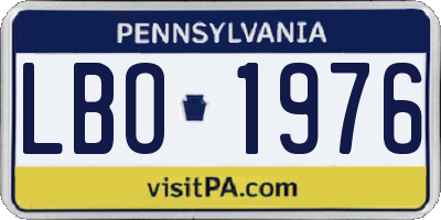 PA license plate LBO1976