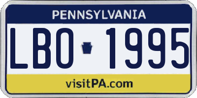 PA license plate LBO1995