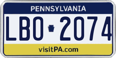 PA license plate LBO2074