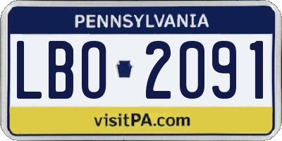 PA license plate LBO2091