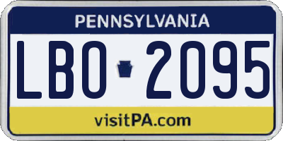 PA license plate LBO2095