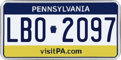 PA license plate LBO2097
