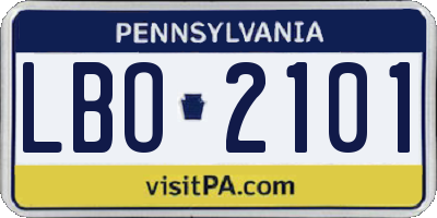 PA license plate LBO2101