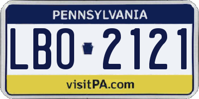 PA license plate LBO2121