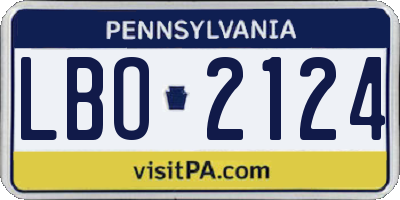 PA license plate LBO2124